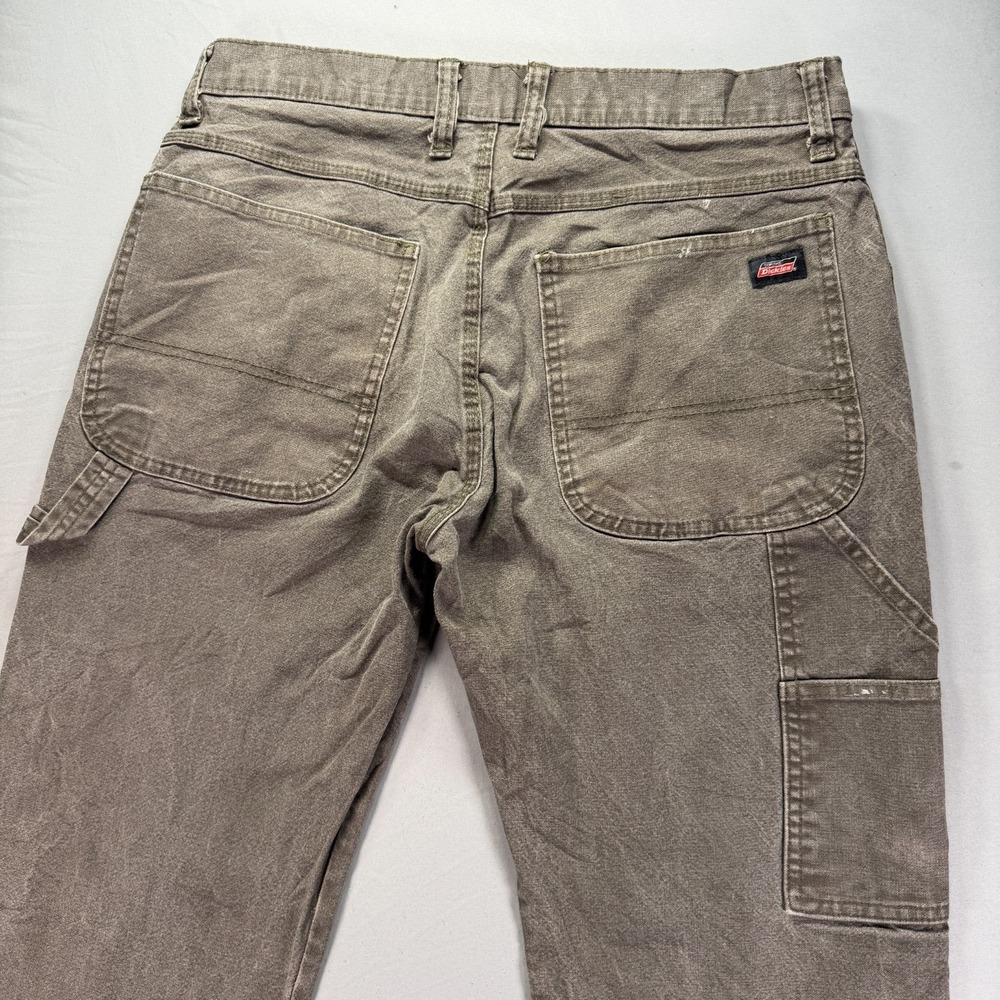 Dickies Carpenter Pants Mens 32x32 Gray Canvas Workwear Pockets Cotton Rugged